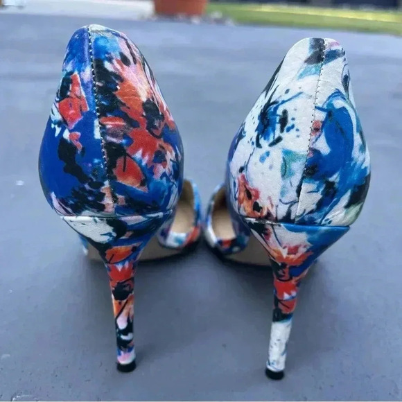 Saks Fifth Ave Felicity D'Orsay, 4-inch heel, Floral Print. EUC! - Picture 3 of 8